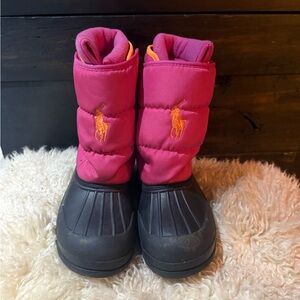 Ralph Lauren Polo Pink and Black Fleece lined Winter Boots